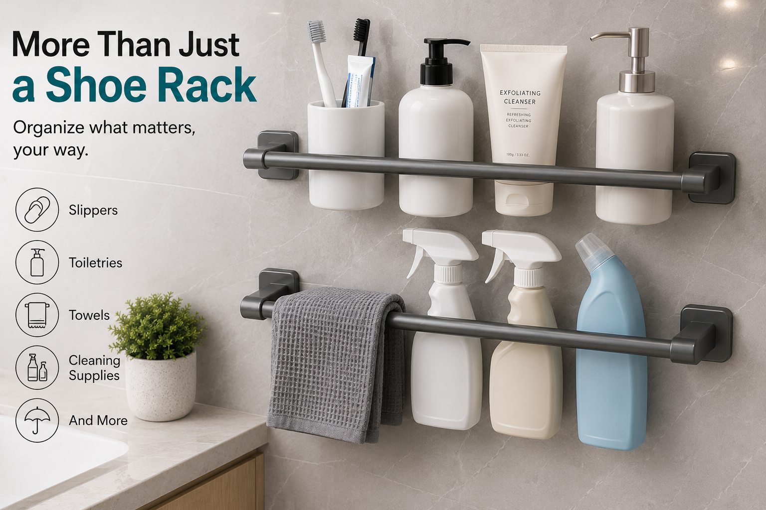 SlideNest Wall-Mounted multi-purpose Organizer
