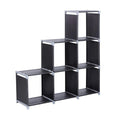 Stepped 6-cube storage shelf in black