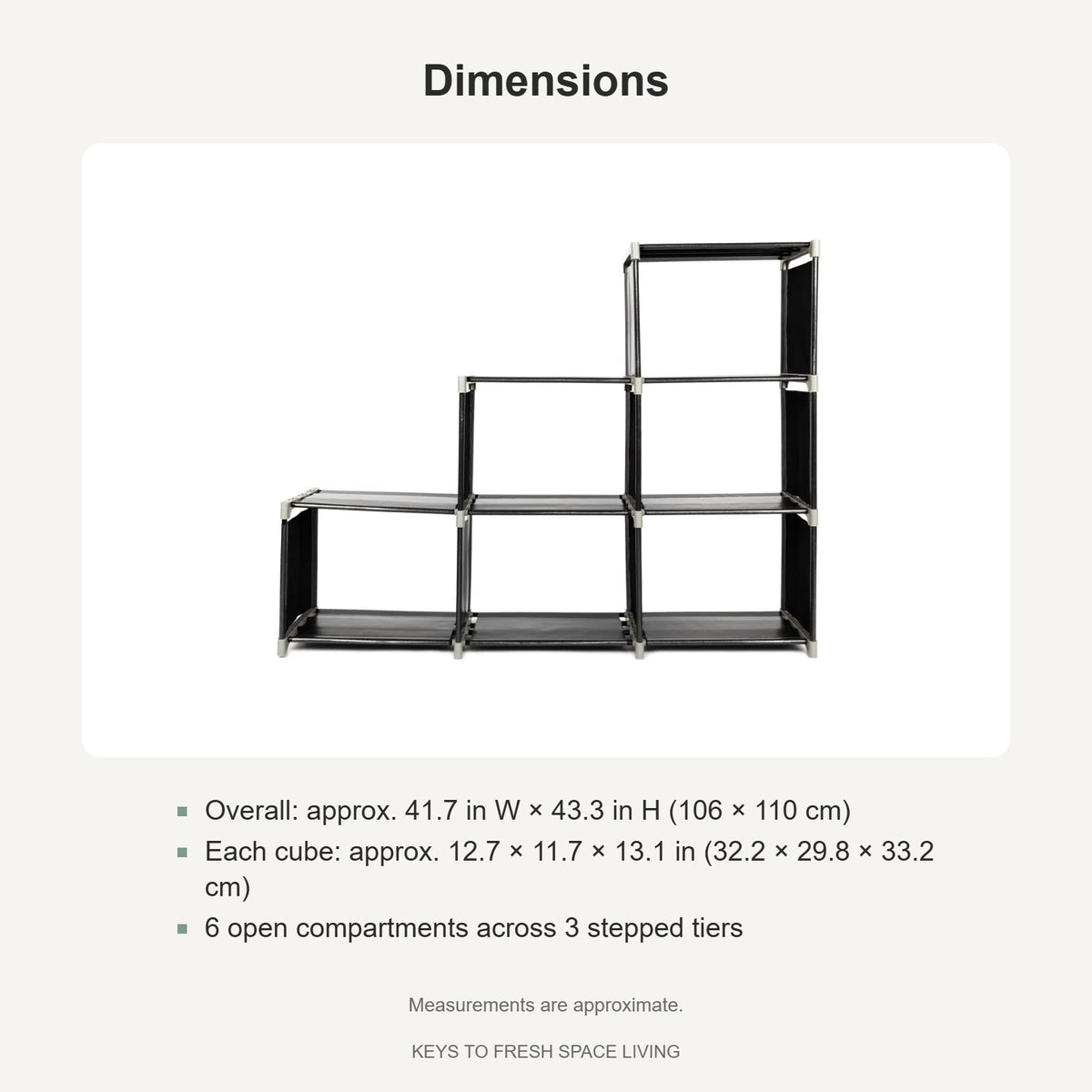 Cube shelf dimensions 106 x 110 cm