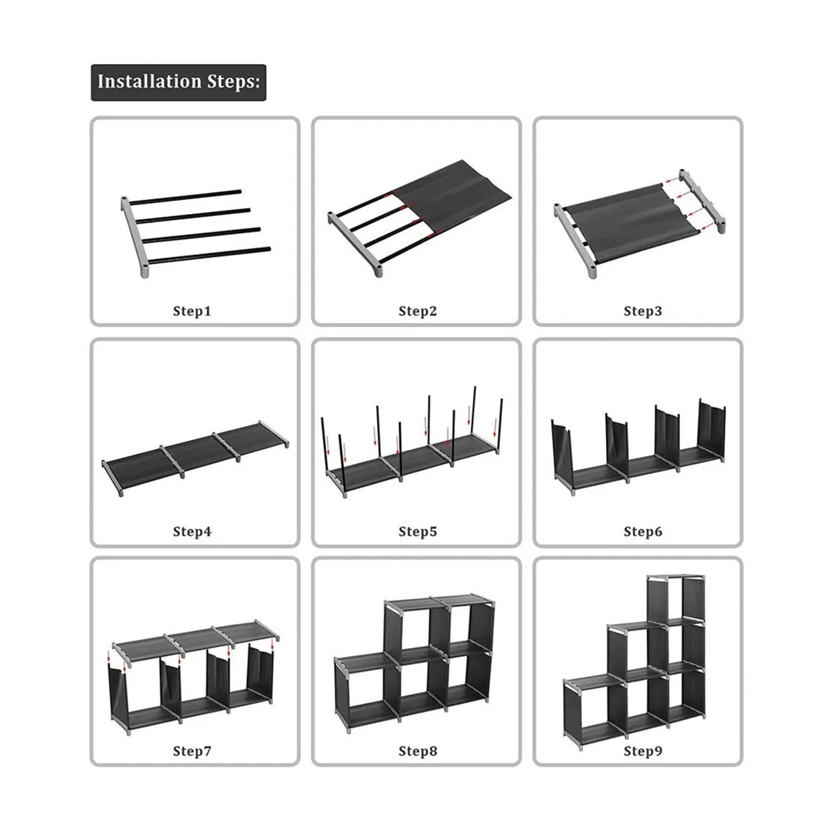 Cube shelf installation steps